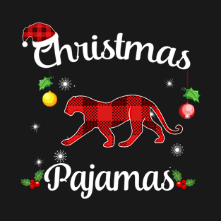 Leopard Buffalo Plaid Christmas Pajamas Funny Xmas Gift T-Shirt