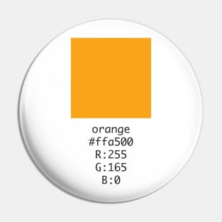 Orange Hex and RGB Code Pin
