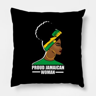 Proud Afro Jamaican Woman, Jamaica Flag Pillow