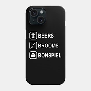 Beers Brooms Bonspiel Icon Curling Tournament Funny Phone Case