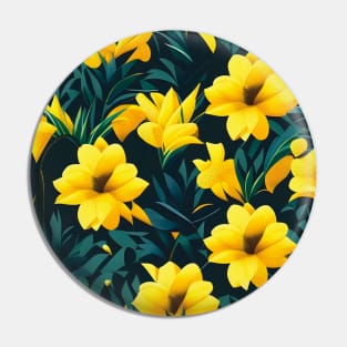 Yellow Daffodils Abstract Artwork Pin