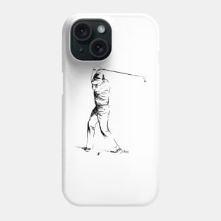 Illustration of a golf player in action. Phone Case