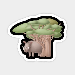 Cute rhinoceros in safari Magnet