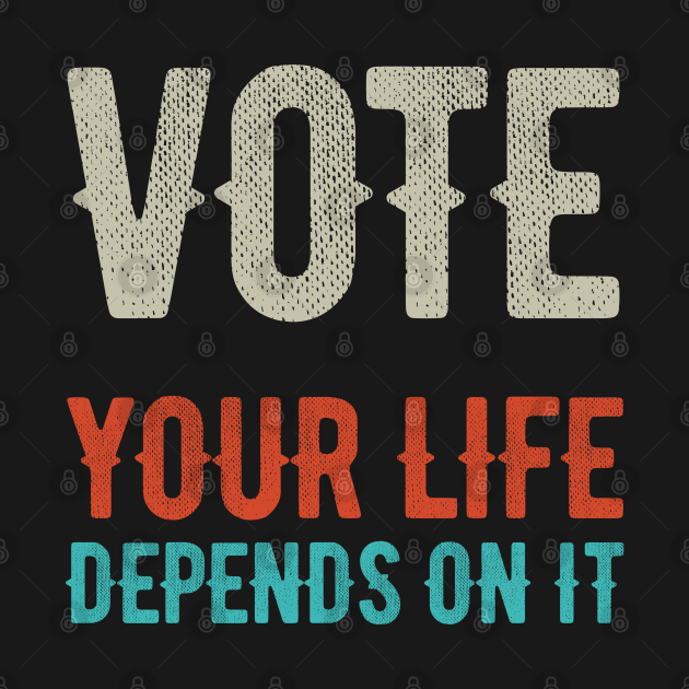 thumbnail image 2 of "Vote Like Your Life Depends On It" Face Mask - Black Reusable Respiratory Protection 2 of 13