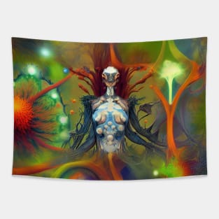 cosmic creature in an extraterrestrial forest Tapestry