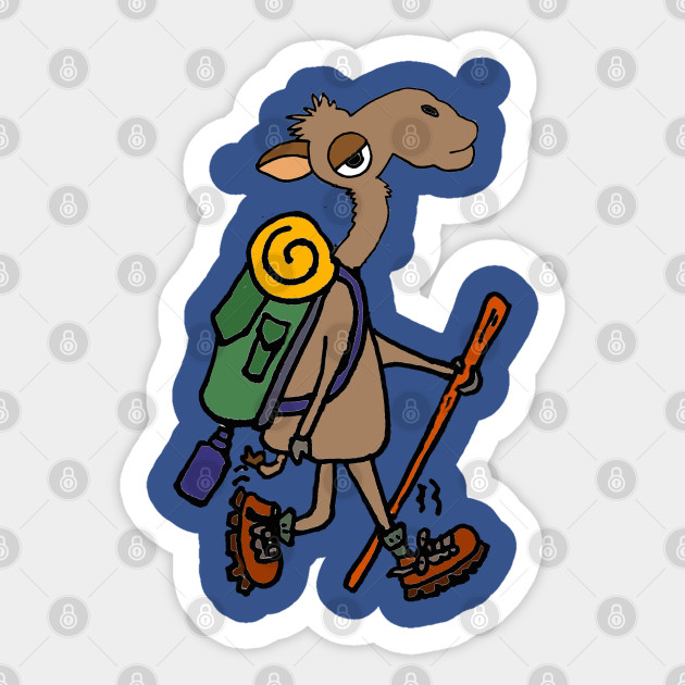 Cute Camel Hiking Cartoon Hiking Sticker Teepublic Au