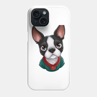 Cute Boston Terrier Drawing Phone Case