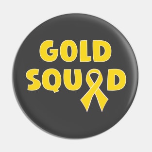 Gold squad simple ribbon awareness design Pin