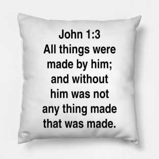 John 1:3  King James Version (KJV) Bible Verse Typography Pillow