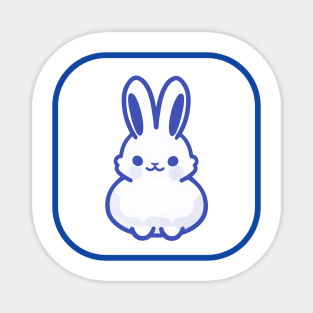 Blue Bunny Cute Minimalist Aesthetic Design Magnet