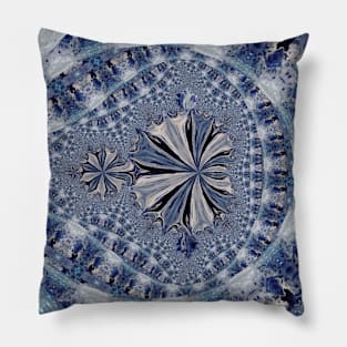 Blue Crescent Moon Print Pillow