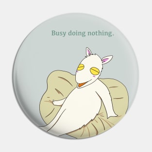 Busy doing nothing (Yuki the goat on a beanbag) Pin