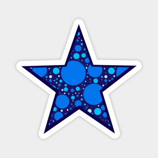 Blue Multicolor Polka Dot Star Magnet