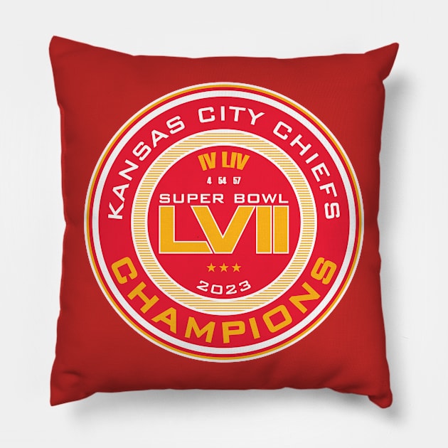 Chiefs Champions 2023 Pillow by Nagorniak