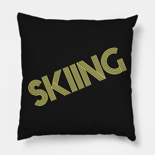 Skiing Fanatic Bold Workout Design Pillow