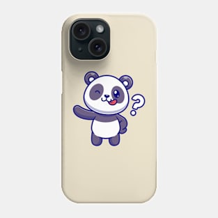 Cute Panda With Question Mark Cartoon Phone Case
