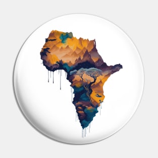 Africa Mountains Map Abstract Pin