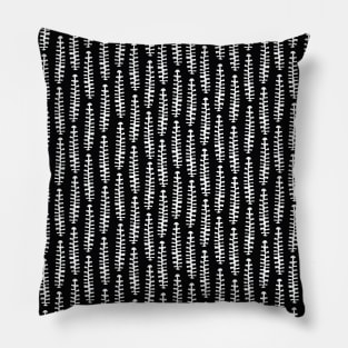 Monochrome Abstract Leaves Pattern Large Pillow