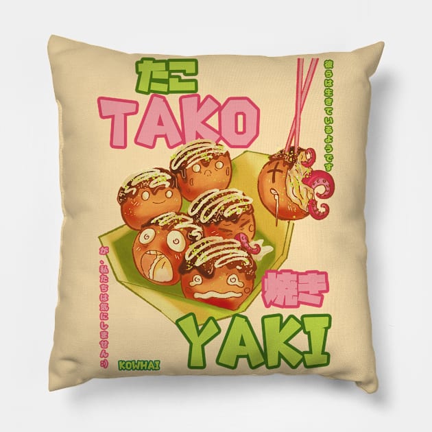 Tantalizing Takoyaki Pillow by Kowhai Art