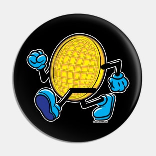 Waffle Mascot strutting by Pin