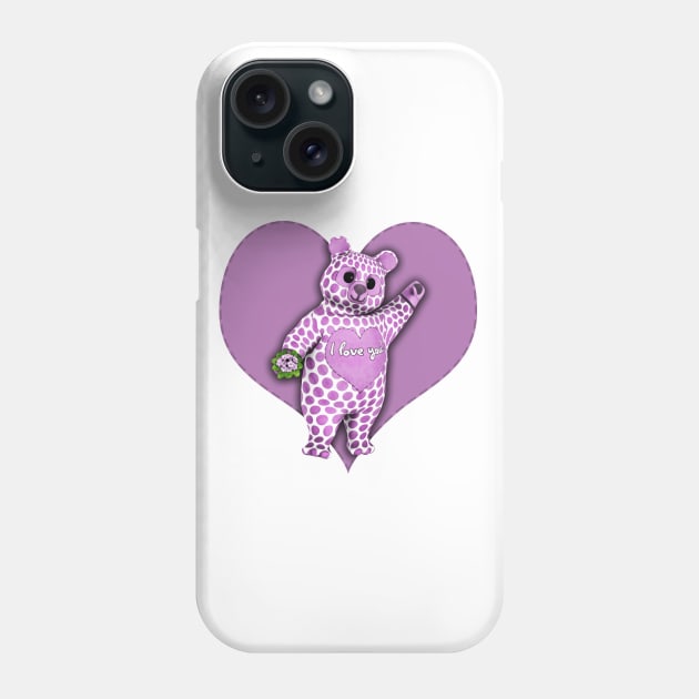 I Love You Polka Dot Bear Phone Case by 2HivelysArt