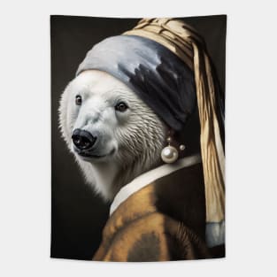 Pearl Earring Polar Bear Tee - Celebrate Polar Bear Day Tapestry