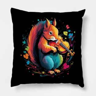 Squirrel Playing Violin Pillow