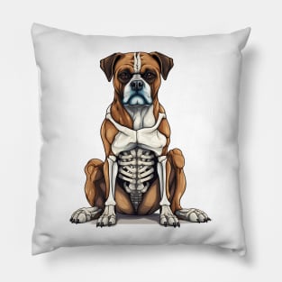 Skeleton Boxer Dog Pillow