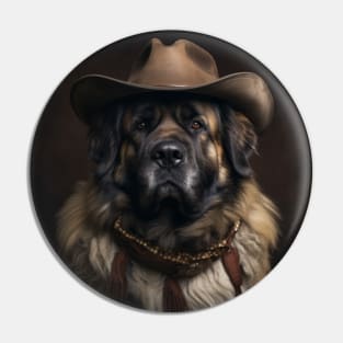 Cowboy Dog - Leonberger Pin