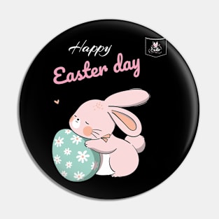 Easter Day 2022 cute bunny rabbit with eggs Easter womens, girls Pin