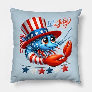 Shrimp celebrate 4th of July independence Pillow