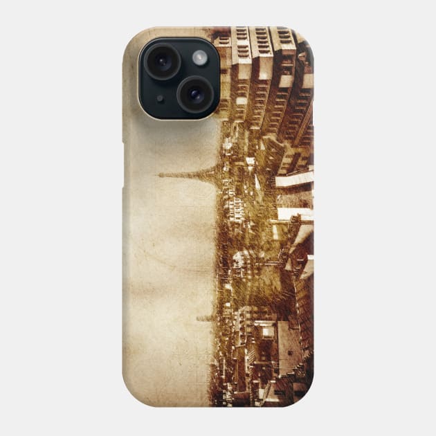 Vintage skyline of Paris Phone Case by AlexMir