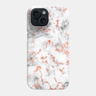 Rose Gold and Marble Pattern Phone Case