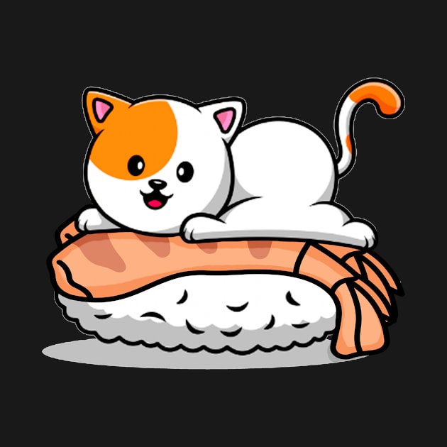 Ama ebi sushi, amaebi sweet shrimp, amaebi sushi and cat by emma2023