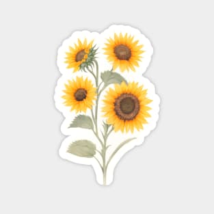Sunflower Minimal Watercolor Art Magnet