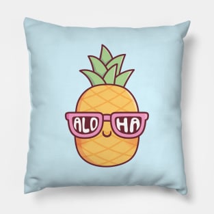 Cute Pineapple With Aloha Sunglasses Pillow