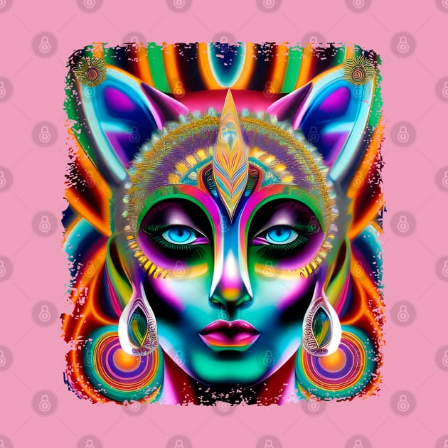 Catgirl DMTfied (26) - Trippy Psychedelic Art by TheThirdEye