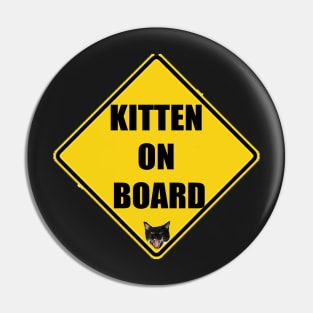 Kitten on Board Sticker Pin