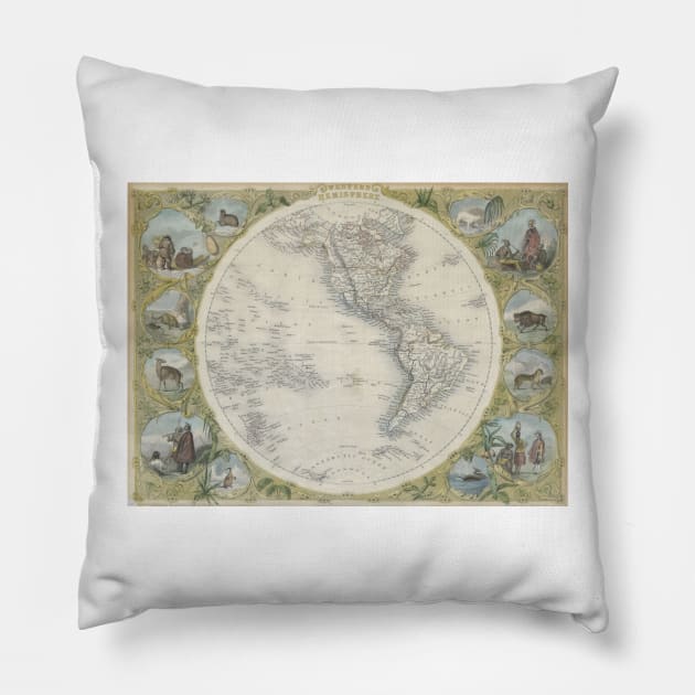 Western Hemisphere Map Pillow by Bravuramedia