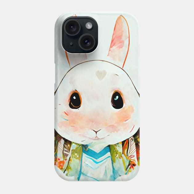 Bunny Lover Cute Rabbit Portrait Phone Case by Nysa Design