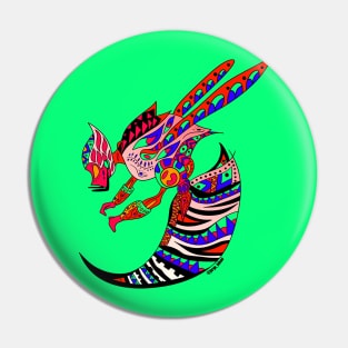 green bee in deadly sting pattern ecopop Pin