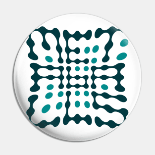 Warped Metaballs Typography (Teal) Pin