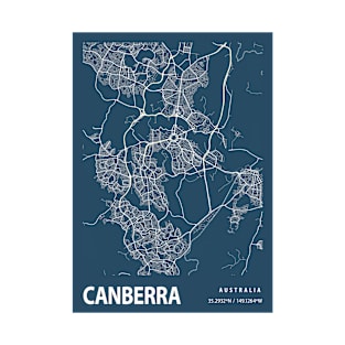 Canberra Blueprint Street Map, Canberra Colour Map Prints T-Shirt