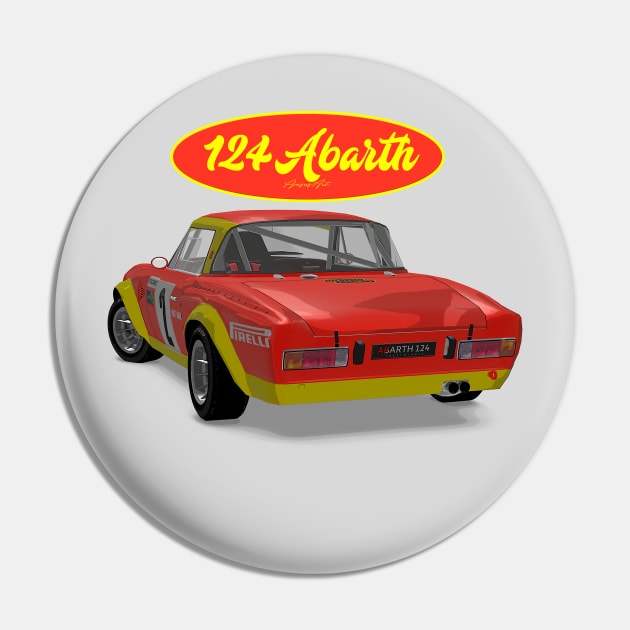 abarth 124 2 Back Pin by PjesusArt