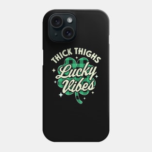 Thick Thighs Lucky Vibes Buffalo Plaid Saint Patrick's Day Phone Case