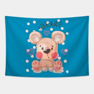 bear cute cartoon Tapestry