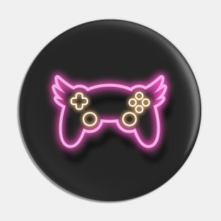 Neon Pink Winged Controller Pin