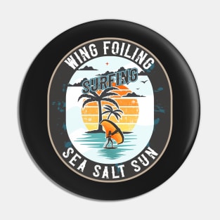 WING FOILING SURFING SEA SALT SUN Pin