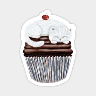 Kitty Cupcake Illustration Magnet