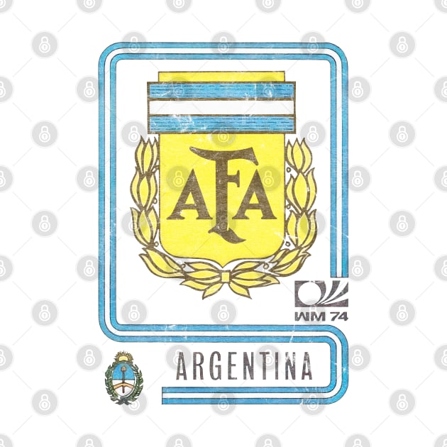 Argentina / 70s Vintage Faded-Style Soccer Design by DankFutura